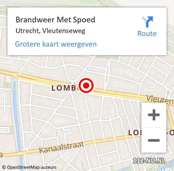 Locatie op kaart van de 112 melding: Brandweer Met Spoed Naar Utrecht, Vleutenseweg op 30 april 2024 19:44