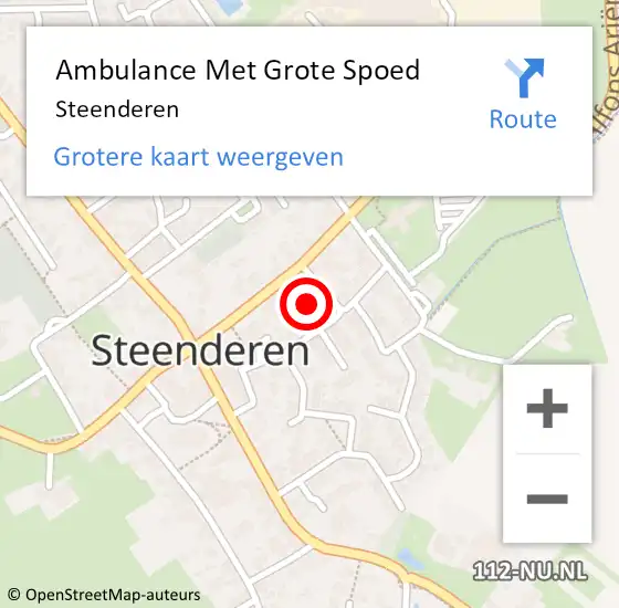 Locatie op kaart van de 112 melding: Ambulance Met Grote Spoed Naar Steenderen op 30 april 2024 19:45