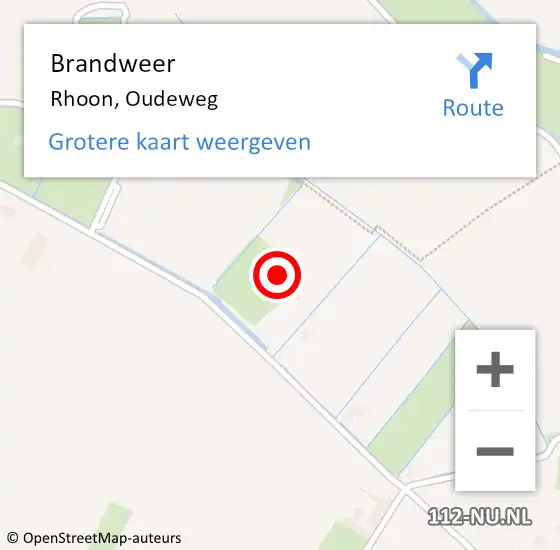 Locatie op kaart van de 112 melding: Brandweer Rhoon, Oudeweg op 30 april 2024 19:55