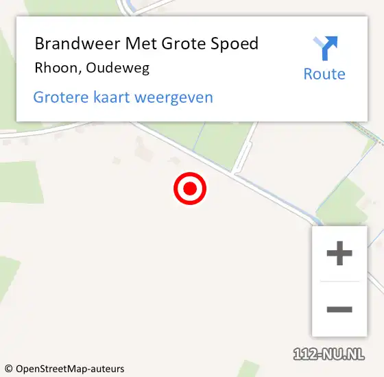 Locatie op kaart van de 112 melding: Brandweer Met Grote Spoed Naar Rhoon, Oudeweg op 30 april 2024 20:01