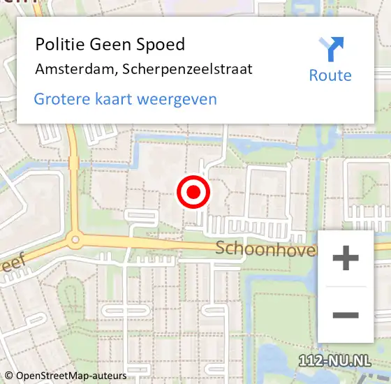 Locatie op kaart van de 112 melding: Politie Geen Spoed Naar Amsterdam, Scherpenzeelstraat op 30 april 2024 20:23