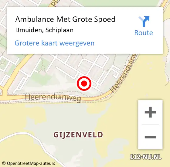 Locatie op kaart van de 112 melding: Ambulance Met Grote Spoed Naar IJmuiden, Schiplaan op 30 april 2024 20:24