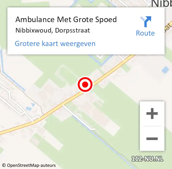 Locatie op kaart van de 112 melding: Ambulance Met Grote Spoed Naar Nibbixwoud, Dorpsstraat op 30 april 2024 20:28