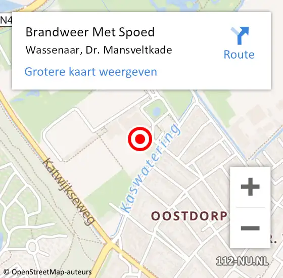 Locatie op kaart van de 112 melding: Brandweer Met Spoed Naar Wassenaar, Dr. Mansveltkade op 30 april 2024 20:42