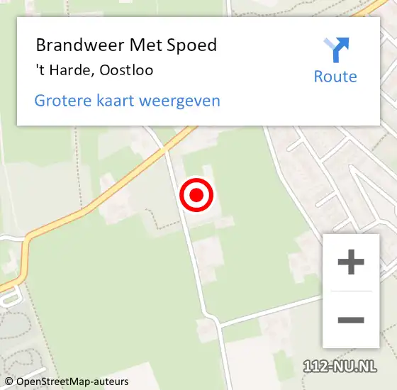 Locatie op kaart van de 112 melding: Brandweer Met Spoed Naar 't Harde, Oostloo op 30 april 2024 21:15