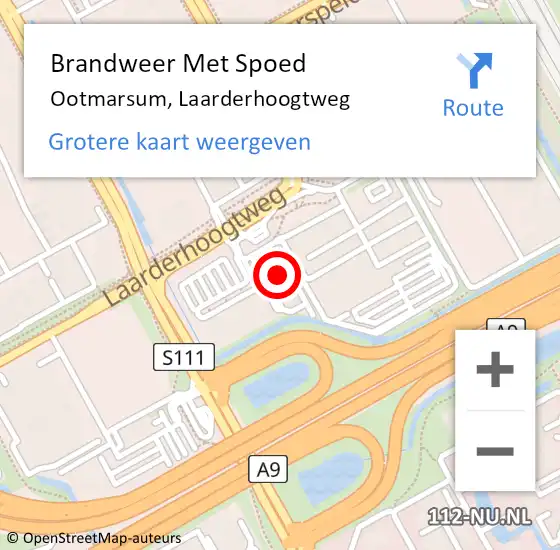 Locatie op kaart van de 112 melding: Brandweer Met Spoed Naar Amsterdam, Laarderhoogtweg op 30 april 2024 21:26