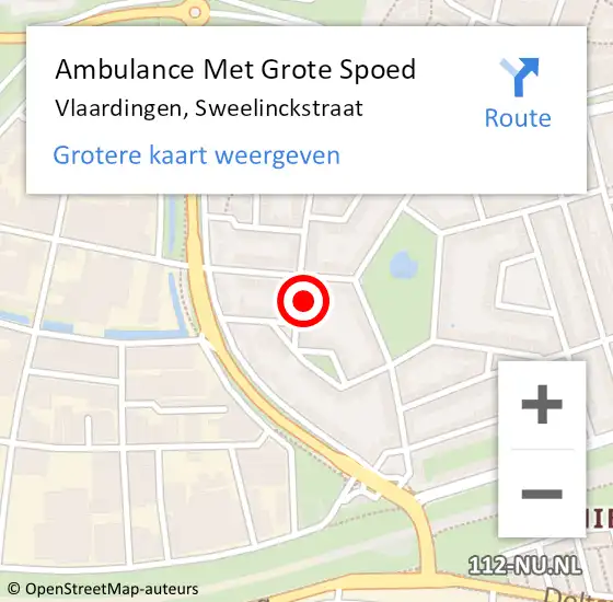 Locatie op kaart van de 112 melding: Ambulance Met Grote Spoed Naar Vlaardingen, Sweelinckstraat op 30 april 2024 21:51