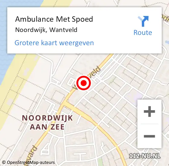 Locatie op kaart van de 112 melding: Ambulance Met Spoed Naar Noordwijk, Wantveld op 30 april 2024 22:02