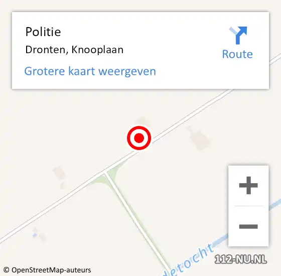 Locatie op kaart van de 112 melding: Politie Dronten, Knooplaan op 30 april 2024 22:35