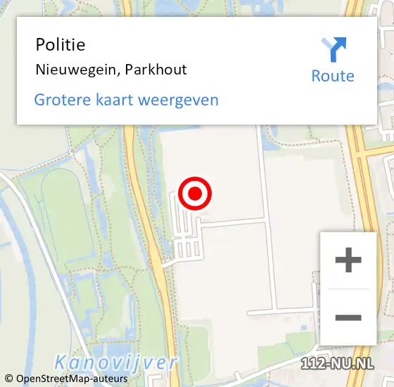 Locatie op kaart van de 112 melding: Politie Nieuwegein, Parkhout op 30 april 2024 22:41