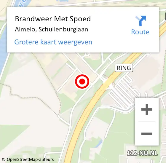 Locatie op kaart van de 112 melding: Brandweer Met Spoed Naar Almelo, Schuilenburglaan op 30 april 2024 23:36