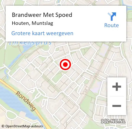 Locatie op kaart van de 112 melding: Brandweer Met Spoed Naar Houten, Muntslag op 4 oktober 2014 09:30