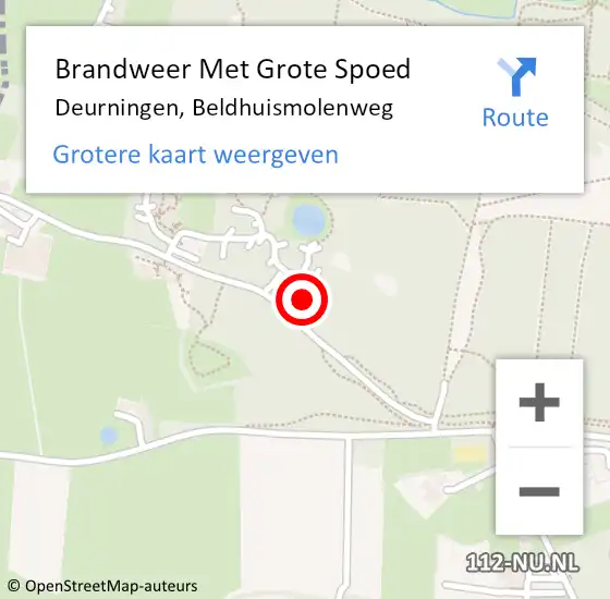 Locatie op kaart van de 112 melding: Brandweer Met Grote Spoed Naar Deurningen, Beldhuismolenweg op 1 mei 2024 00:04