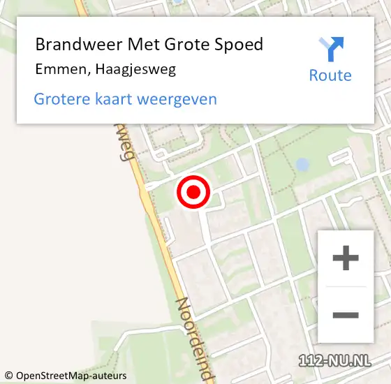 Locatie op kaart van de 112 melding: Brandweer Met Grote Spoed Naar Emmen, Haagjesweg op 1 mei 2024 00:24