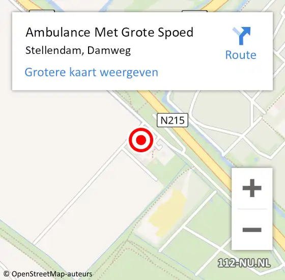 Locatie op kaart van de 112 melding: Ambulance Met Grote Spoed Naar Stellendam, Damweg op 1 mei 2024 01:03