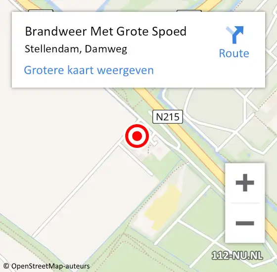Locatie op kaart van de 112 melding: Brandweer Met Grote Spoed Naar Stellendam, Damweg op 1 mei 2024 01:04