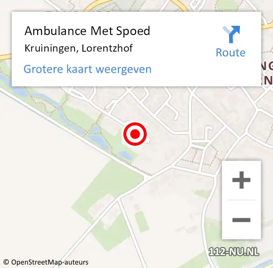 Locatie op kaart van de 112 melding: Ambulance Met Spoed Naar Kruiningen, Lorentzhof op 4 oktober 2014 09:35