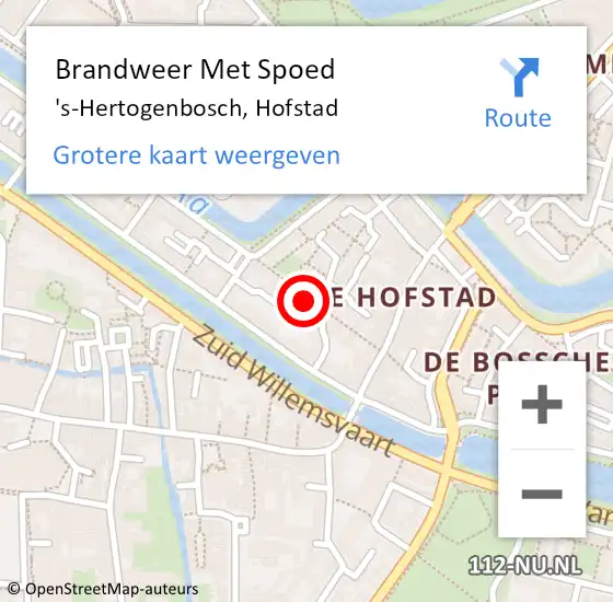 Locatie op kaart van de 112 melding: Brandweer Met Spoed Naar 's-Hertogenbosch, Hofstad op 1 mei 2024 02:46