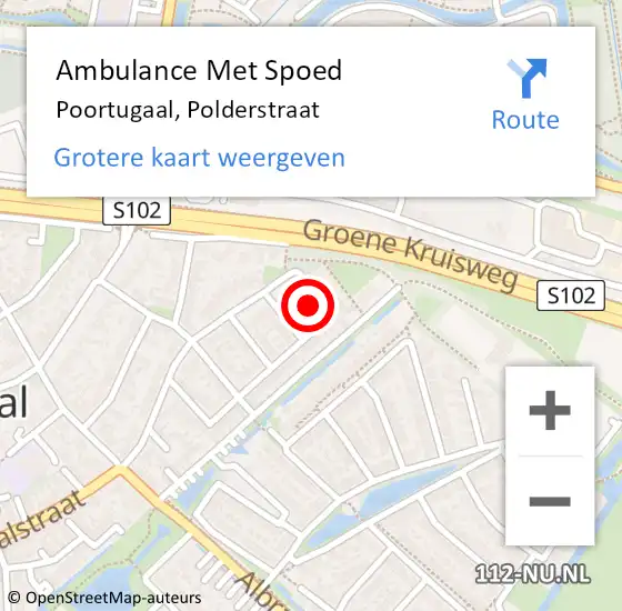 Locatie op kaart van de 112 melding: Ambulance Met Spoed Naar Poortugaal, Polderstraat op 1 mei 2024 03:36