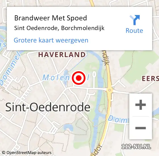 Locatie op kaart van de 112 melding: Brandweer Met Spoed Naar Sint Oedenrode, Borchmolendijk op 1 mei 2024 03:43