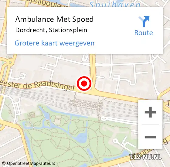 Locatie op kaart van de 112 melding: Ambulance Met Spoed Naar Dordrecht, Stationsplein op 1 mei 2024 03:52