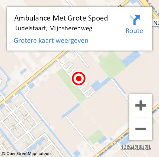 Locatie op kaart van de 112 melding: Ambulance Met Grote Spoed Naar Kudelstaart, Mijnsherenweg op 1 mei 2024 06:01