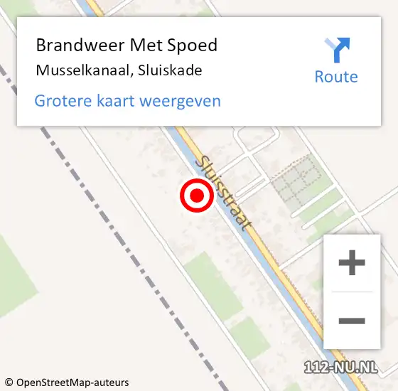 Locatie op kaart van de 112 melding: Brandweer Met Spoed Naar Musselkanaal, Sluiskade op 1 mei 2024 06:06