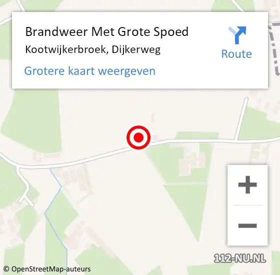 Locatie op kaart van de 112 melding: Brandweer Met Grote Spoed Naar Kootwijkerbroek, Dijkerweg op 1 mei 2024 06:28