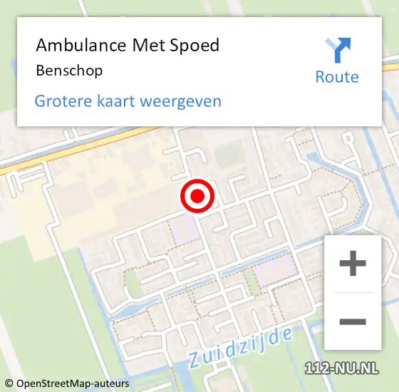 Locatie op kaart van de 112 melding: Ambulance Met Spoed Naar Benschop op 1 mei 2024 06:39