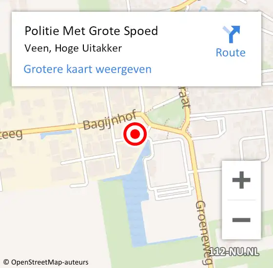 Locatie op kaart van de 112 melding: Politie Met Grote Spoed Naar Veen, Hoge Uitakker op 1 mei 2024 06:53