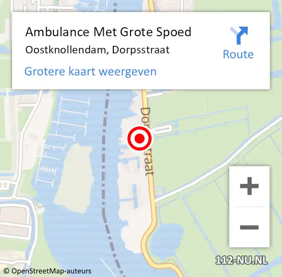 Locatie op kaart van de 112 melding: Ambulance Met Grote Spoed Naar Oostknollendam, Dorpsstraat op 1 mei 2024 07:16