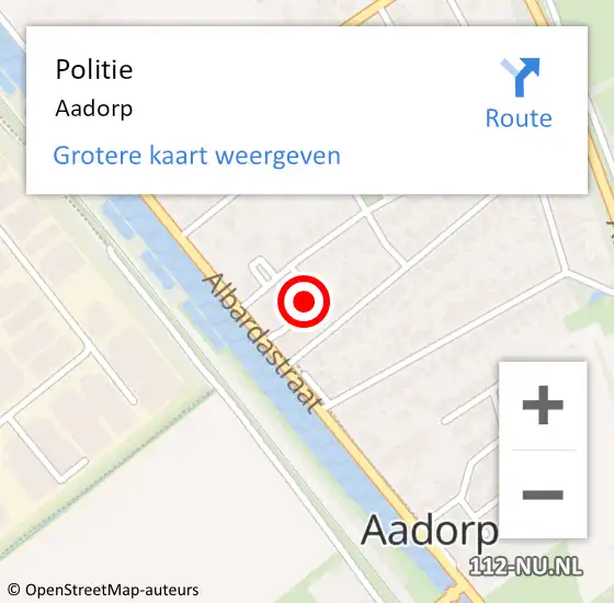 Locatie op kaart van de 112 melding: Politie Aadorp op 1 mei 2024 07:18