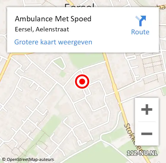 Locatie op kaart van de 112 melding: Ambulance Met Spoed Naar Eersel, Aelenstraat op 4 oktober 2014 09:52