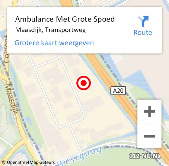 Locatie op kaart van de 112 melding: Ambulance Met Grote Spoed Naar Maasdijk, Transportweg op 1 mei 2024 08:09