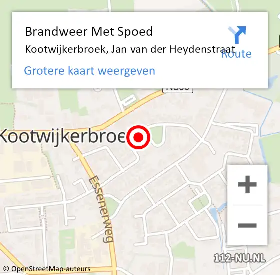 Locatie op kaart van de 112 melding: Brandweer Met Spoed Naar Kootwijkerbroek, Jan van der Heydenstraat op 1 mei 2024 08:23