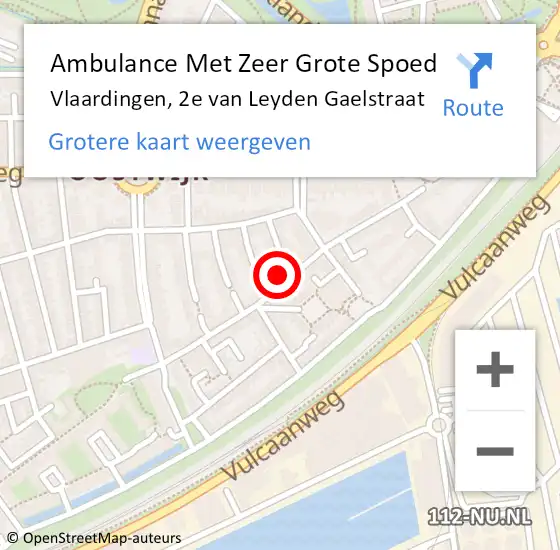 Locatie op kaart van de 112 melding: Ambulance Met Zeer Grote Spoed Naar Vlaardingen, 2e van Leyden Gaelstraat op 1 mei 2024 08:39