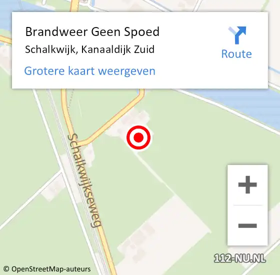 Locatie op kaart van de 112 melding: Brandweer Geen Spoed Naar Schalkwijk, Kanaaldijk Zuid op 1 mei 2024 08:41