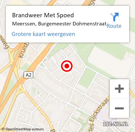 Locatie op kaart van de 112 melding: Brandweer Met Spoed Naar Meerssen, Burgemeester Dohmenstraat op 1 mei 2024 08:46