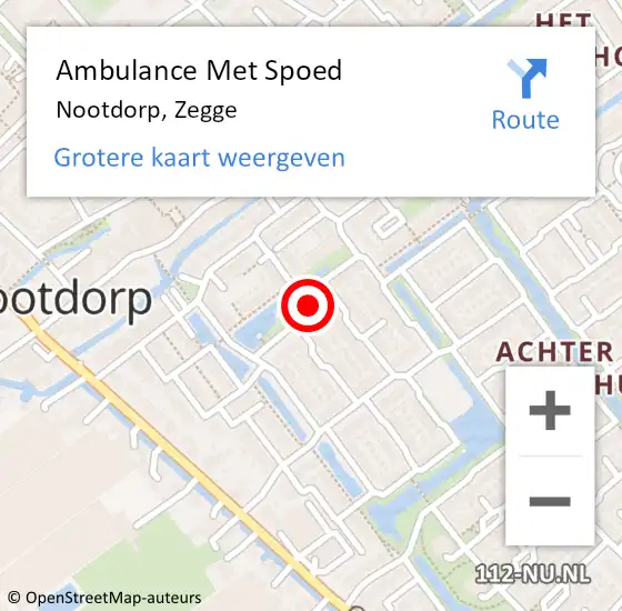 Locatie op kaart van de 112 melding: Ambulance Met Spoed Naar Nootdorp, Zegge op 1 mei 2024 09:00