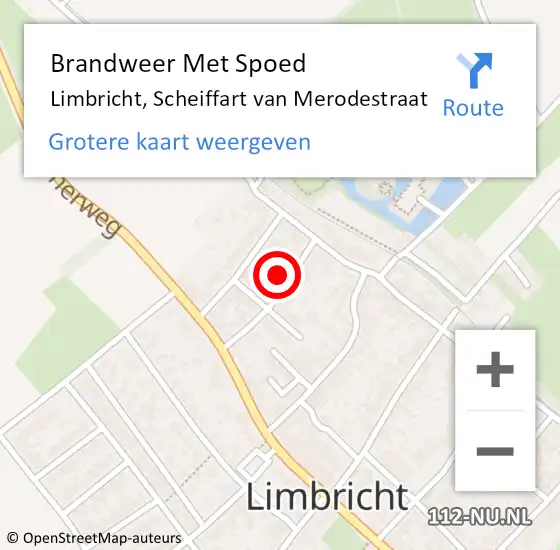 Locatie op kaart van de 112 melding: Brandweer Met Spoed Naar Limbricht, Scheiffart van Merodestraat op 1 mei 2024 09:31