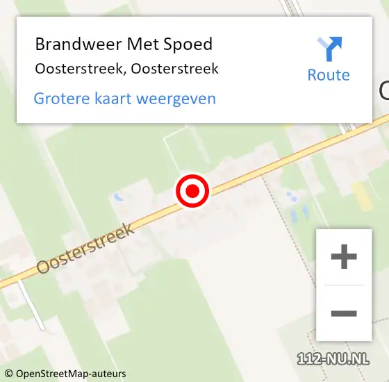 Locatie op kaart van de 112 melding: Brandweer Met Spoed Naar Oosterstreek, Oosterstreek op 1 mei 2024 10:05