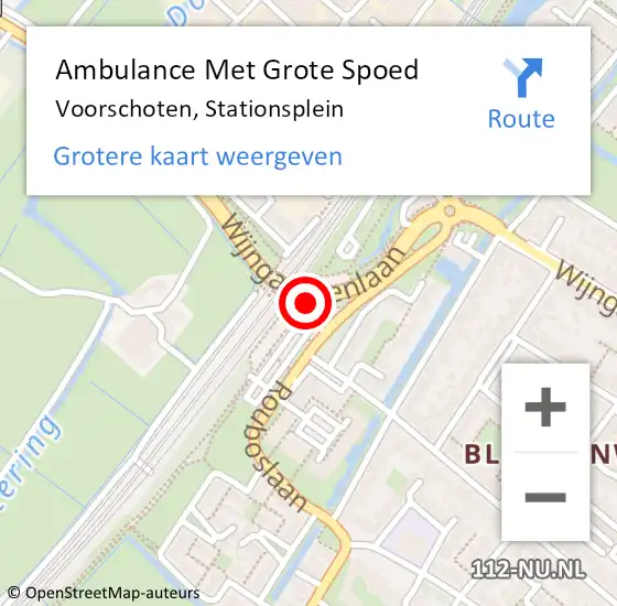 Locatie op kaart van de 112 melding: Ambulance Met Grote Spoed Naar Voorschoten, Stationsplein op 1 mei 2024 10:06
