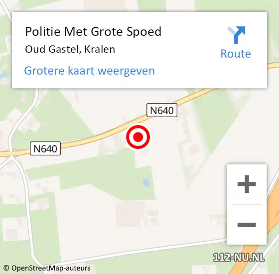 Locatie op kaart van de 112 melding: Politie Met Grote Spoed Naar Oud Gastel, Kralen op 1 mei 2024 10:28