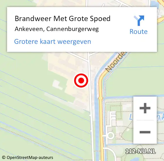 Locatie op kaart van de 112 melding: Brandweer Met Grote Spoed Naar Ankeveen, Cannenburgerweg op 1 mei 2024 10:39