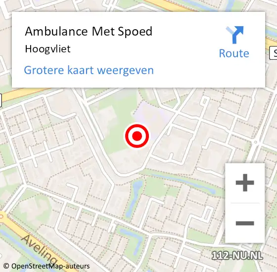 Locatie op kaart van de 112 melding: Ambulance Met Spoed Naar Hoogvliet op 1 mei 2024 11:01