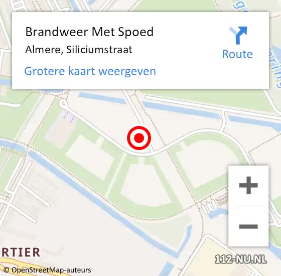 Locatie op kaart van de 112 melding: Brandweer Met Spoed Naar Almere, Siliciumstraat op 1 mei 2024 11:03