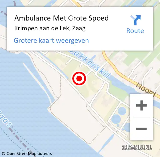 Locatie op kaart van de 112 melding: Ambulance Met Grote Spoed Naar Krimpen aan de Lek, Zaag op 1 mei 2024 11:10