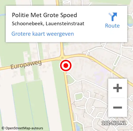 Locatie op kaart van de 112 melding: Politie Met Grote Spoed Naar Schoonebeek, Lauensteinstraat op 1 mei 2024 11:11