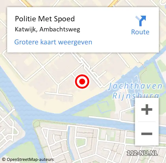 Locatie op kaart van de 112 melding: Politie Met Spoed Naar Katwijk, Ambachtsweg op 1 mei 2024 11:19