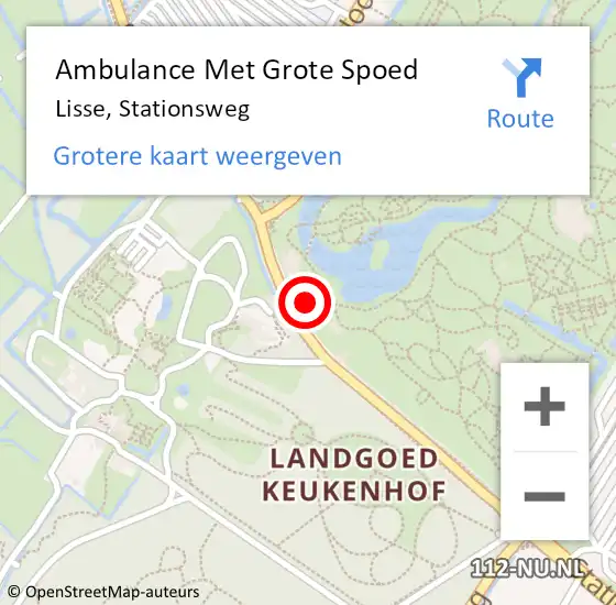 Locatie op kaart van de 112 melding: Ambulance Met Grote Spoed Naar Lisse, Stationsweg op 1 mei 2024 11:21